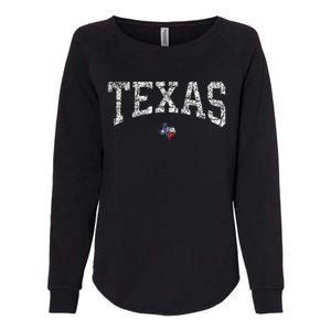 Texas  Texas State Map Flag Distressed Womens California Wash Sweatshirt