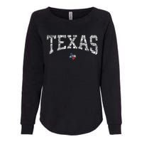 Texas  Texas State Map Flag Distressed Womens California Wash Sweatshirt