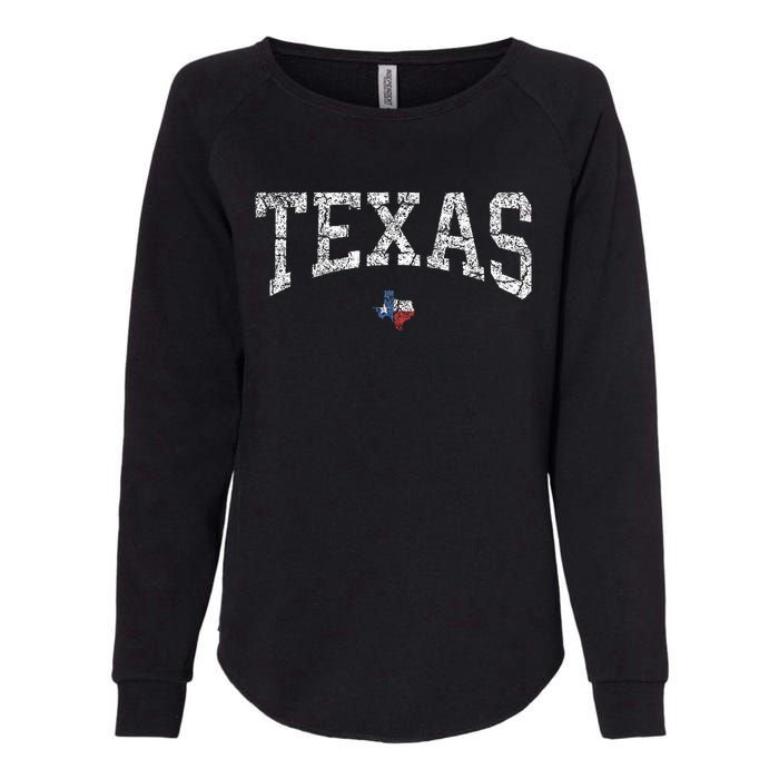 Texas  Texas State Map Flag Distressed Womens California Wash Sweatshirt