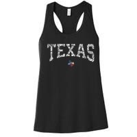 Texas  Texas State Map Flag Distressed Women's Racerback Tank