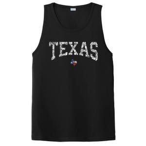 Texas  Texas State Map Flag Distressed PosiCharge Competitor Tank