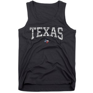 Texas  Texas State Map Flag Distressed Tank Top