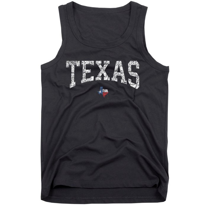 Texas  Texas State Map Flag Distressed Tank Top