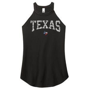 Texas  Texas State Map Flag Distressed Women's Perfect Tri Rocker Tank