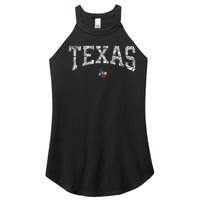 Texas  Texas State Map Flag Distressed Women's Perfect Tri Rocker Tank