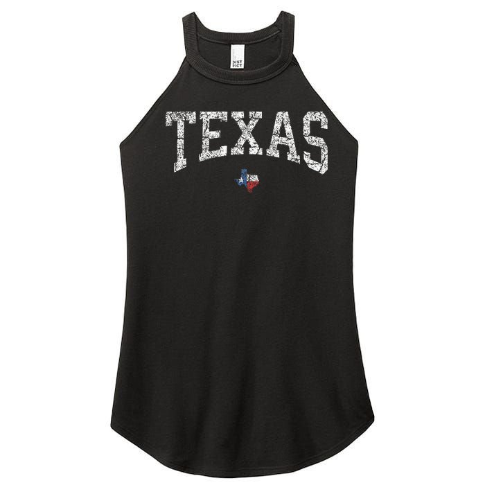 Texas  Texas State Map Flag Distressed Women's Perfect Tri Rocker Tank