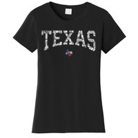 Texas  Texas State Map Flag Distressed Women's T-Shirt