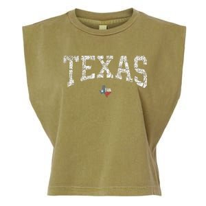 Texas  Texas State Map Flag Distressed Garment-Dyed Women's Muscle Tee