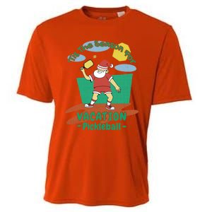 Tis The Season For Vacation Pickleball Fun Santa Claus Meme Great Gift Cooling Performance Crew T-Shirt