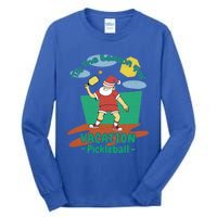 Tis The Season For Vacation Pickleball Fun Santa Claus Meme Great Gift Tall Long Sleeve T-Shirt