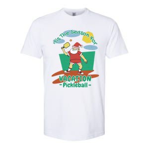 Tis The Season For Vacation Pickleball Fun Santa Claus Meme Great Gift Softstyle CVC T-Shirt