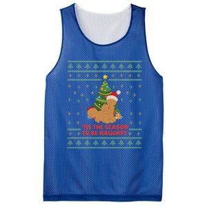 Tis The Season To Be Naughty Gingerbread Couple Christmas Great Gift Mesh Reversible Basketball Jersey Tank