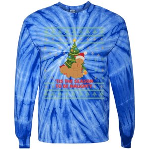 Tis The Season To Be Naughty Gingerbread Couple Christmas Great Gift Tie-Dye Long Sleeve Shirt