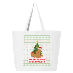 Tis The Season To Be Naughty Gingerbread Couple Christmas Great Gift 25L Jumbo Tote