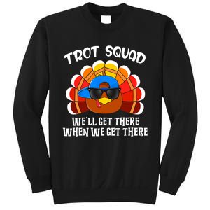 Turkey Trot Squad Funny Thanksgiving Running Sweatshirt