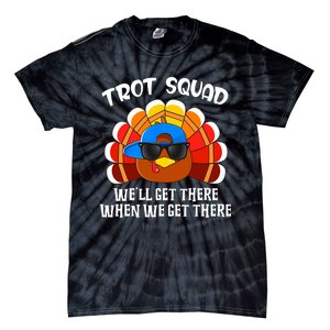 Turkey Trot Squad Funny Thanksgiving Running Tie-Dye T-Shirt