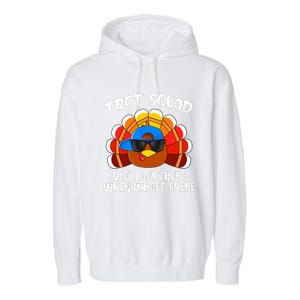 Turkey Trot Squad Funny Thanksgiving Running Garment-Dyed Fleece Hoodie