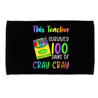 This Teacher Survived 100 Days Of Cray Cray Apparel Microfiber Hand Towel