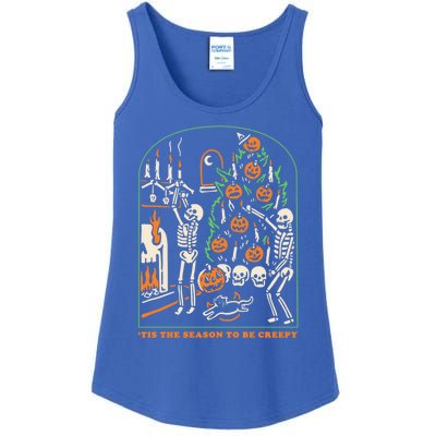 Tis The Season To Be Creepy Skeleton Halloween Spooky Season Cute Gift Ladies Essential Tank