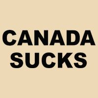 Top That Says CANADA SUCKS Funny Anti Canadian Drawstring Bag