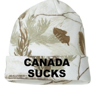 Top That Says CANADA SUCKS Funny Anti Canadian Kati Licensed 12" Camo Beanie