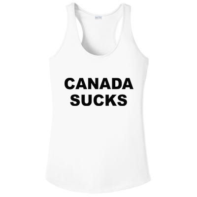 Top That Says CANADA SUCKS Funny Anti Canadian Ladies PosiCharge Competitor Racerback Tank