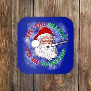 Tis The Season To Be Wheezin Christmas Respiratory Santa Gift Coaster