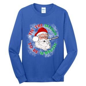 Tis The Season To Be Wheezin Christmas Respiratory Santa Gift Tall Long Sleeve T-Shirt