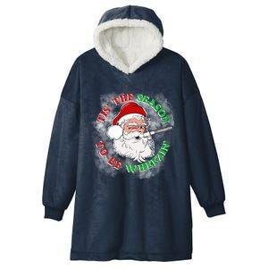 Tis The Season To Be Wheezin Christmas Respiratory Santa Gift Hooded Wearable Blanket