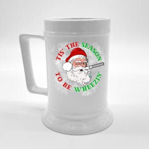 Tis The Season To Be Wheezin Christmas Respiratory Santa Gift Beer Stein