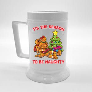 Tis The Season To Be Naughty Humping Gingerbread Love Couple Funny Gift Beer Stein