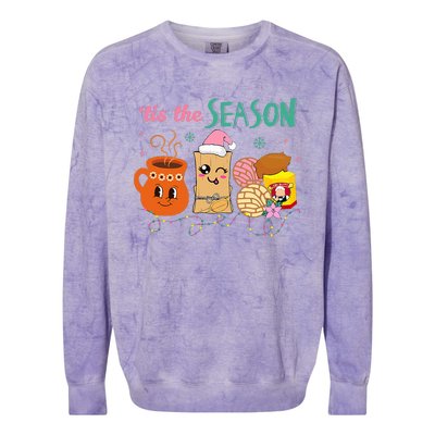 Tis The Season Concha Pan Dulce Tamales Mexican Christmas Colorblast Crewneck Sweatshirt