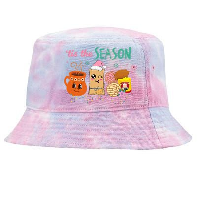 Tis The Season Concha Pan Dulce Tamales Mexican Christmas Tie-Dyed Bucket Hat