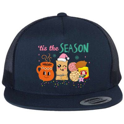 Tis The Season Concha Pan Dulce Tamales Mexican Christmas Flat Bill Trucker Hat