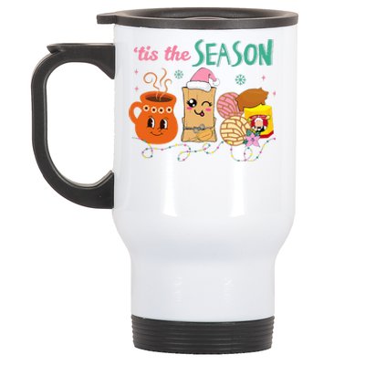 Tis The Season Concha Pan Dulce Tamales Mexican Christmas Stainless Steel Travel Mug