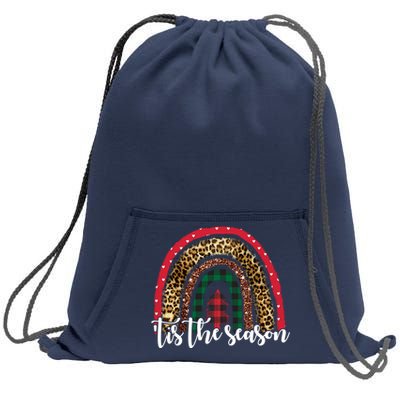 Tis The Season Holiday Rainbow Cute Christmas Sweatshirt Cinch Pack Bag