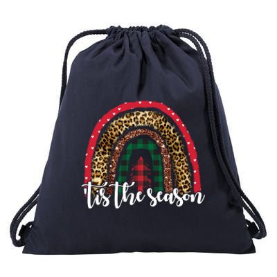 Tis The Season Holiday Rainbow Cute Christmas Drawstring Bag