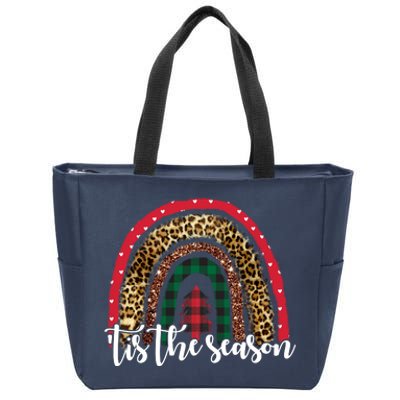 Tis The Season Holiday Rainbow Cute Christmas Zip Tote Bag