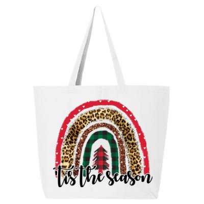 Tis The Season Holiday Rainbow Cute Christmas 25L Jumbo Tote