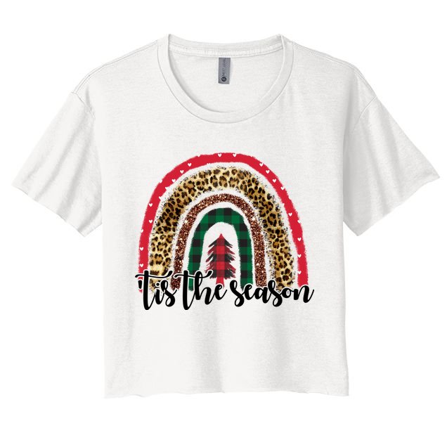 Tis The Season Holiday Rainbow Cute Christmas Crop Top