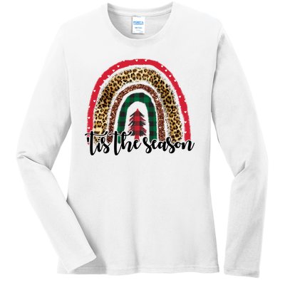 Tis The Season Holiday Rainbow Cute Christmas Ladies Long Sleeve Shirt