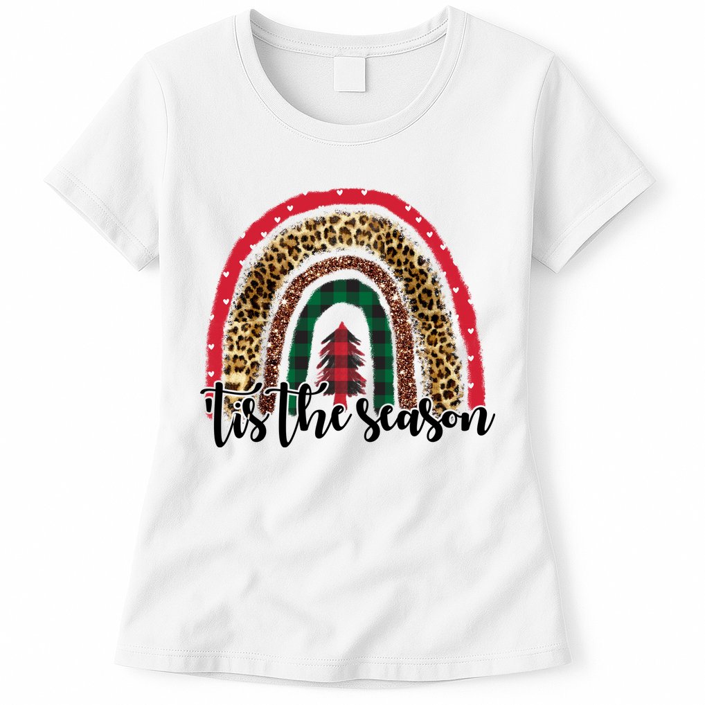 Tis The Season Holiday Rainbow Cute Christmas Womens T-Shirt