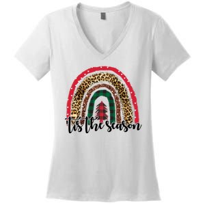 Tis The Season Holiday Rainbow Cute Christmas Women's V-Neck T-Shirt