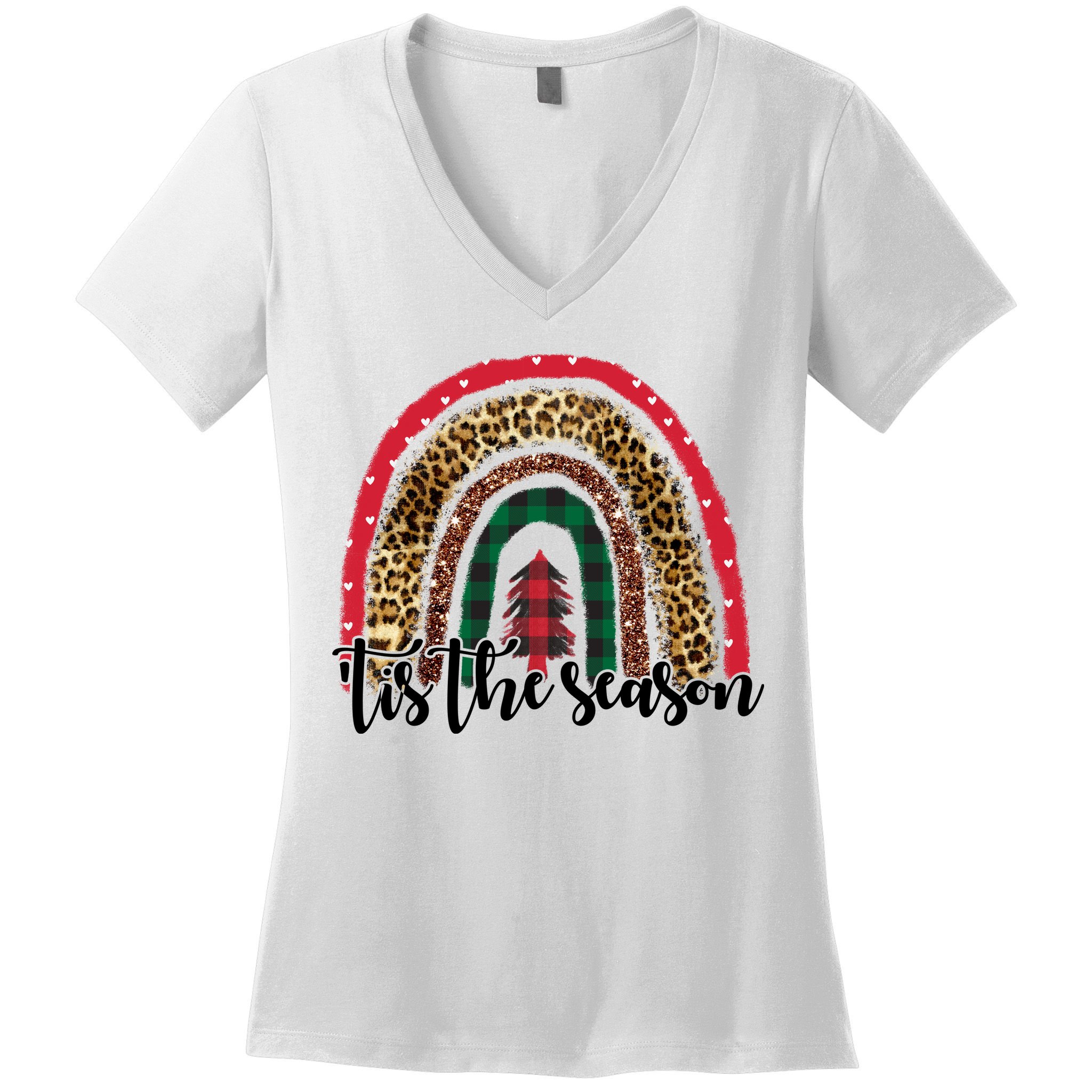 Tis The Season Holiday Rainbow Cute Christmas Women's V-Neck T-Shirt