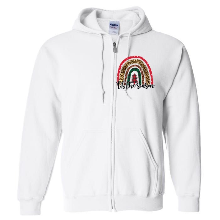 Tis The Season Holiday Rainbow Cute Christmas Full Zip Hoodie