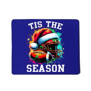 Tis The Season Football Mom Christmas Santa Hat Colorful Mousepad