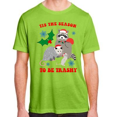 Tis The Season To Be Trashy Funny Raccoon Christmas Adult ChromaSoft Performance T-Shirt