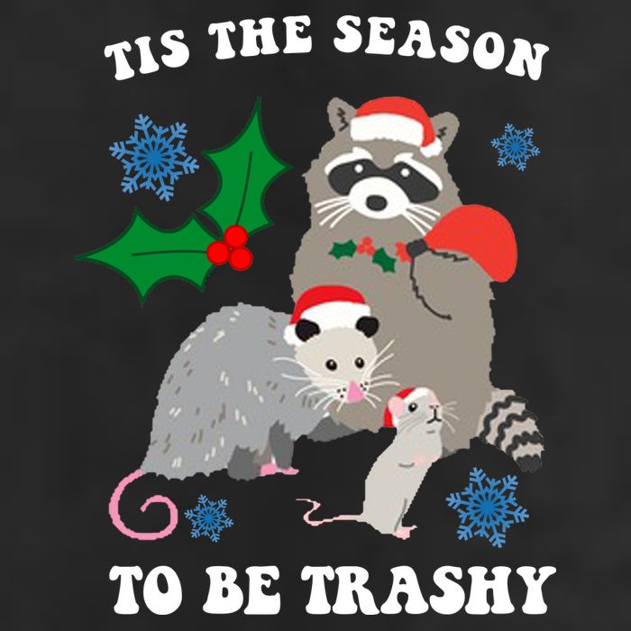 Tis The Season To Be Trashy Funny Raccoon Christmas Cool Comfort Performance Bucket Hat