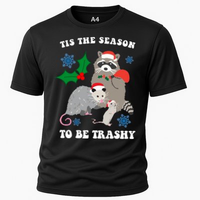 Tis The Season To Be Trashy Funny Raccoon Christmas Performance Shirt