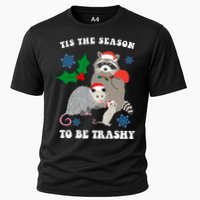 Tis The Season To Be Trashy Funny Raccoon Christmas Cooling Performance Crew T-Shirt